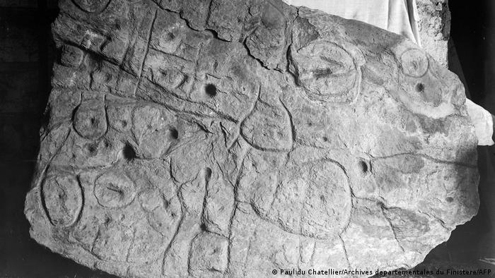 Carved slab in France