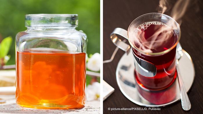 Bildkombo Honig und Tee