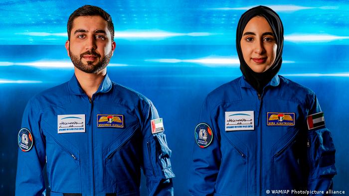 UAE astronauts Mohammed al-Mulla and Noura al-Matroushi