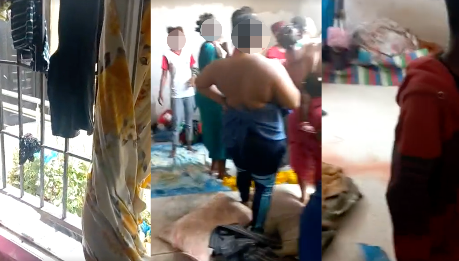 مقطعا الفيديو اللذان يظهران لحظات الولادة يتركان انطباعا بأن المكان متهالك ويتكدس فيه كثير من الأشخاص إذ تلد امرأة رضيعها على الأرض.