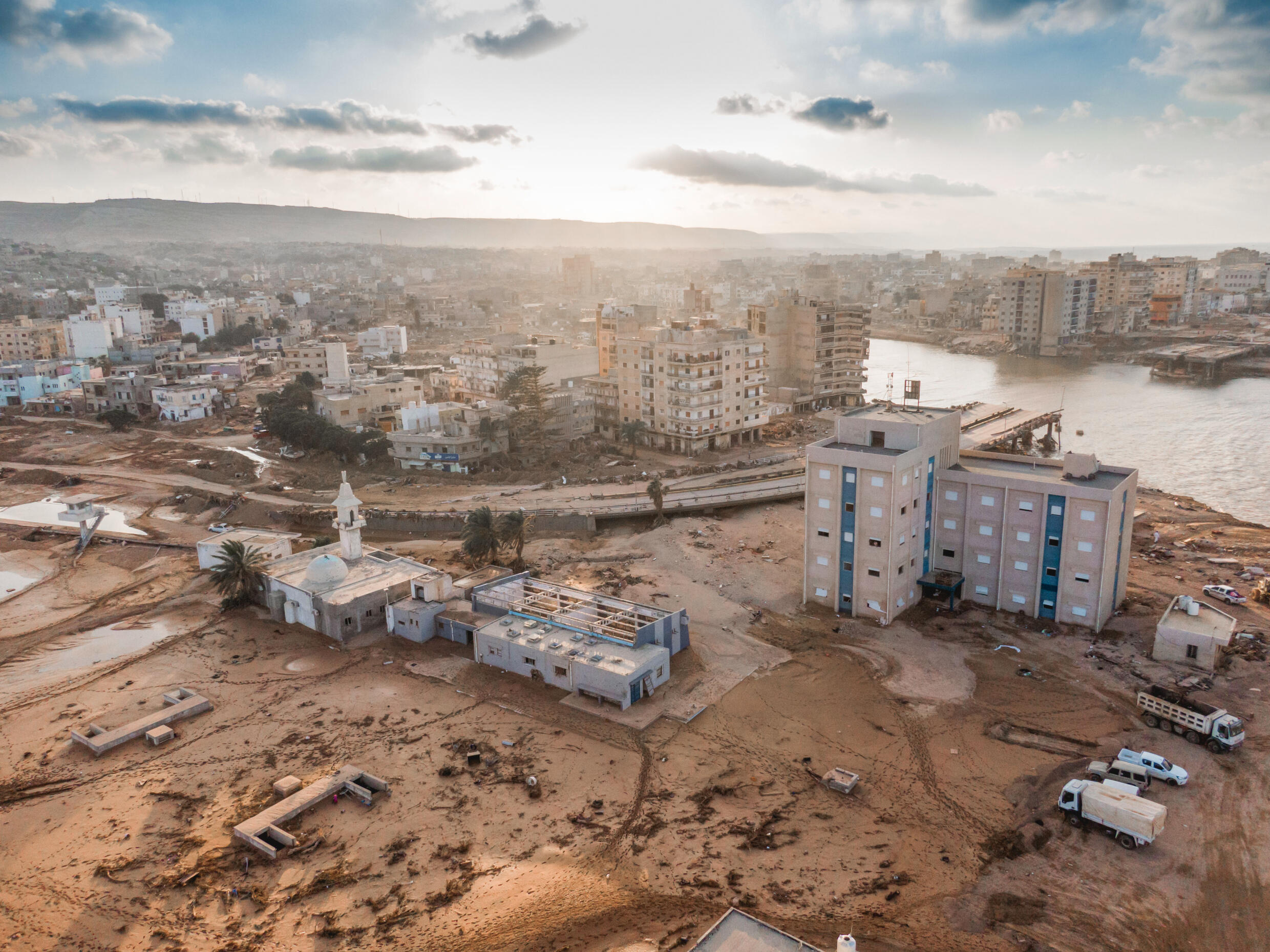 انجراف التربة جعل العيش في مدنية درنة شبه مستحيل. 23 أيلول/سبتمبر 2023.