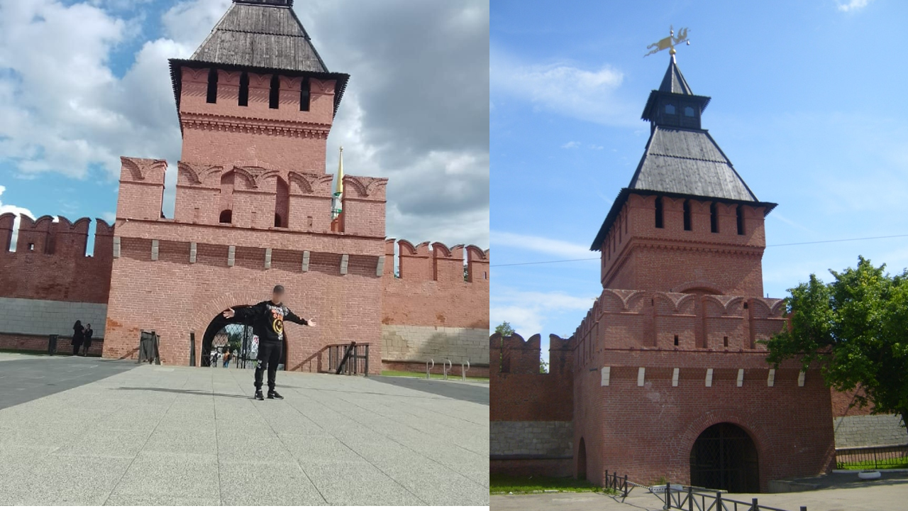 على اليمين، صورة لأحد المواطنين الكوبيين الذين تعرف إليه قراصنة رقميون موالون لأوكرانيا نشرت على فيس بوك في 26 آب/أغسطس 2023. وتظهر حصنا تاريخيا في مدينة تولا الروسية.