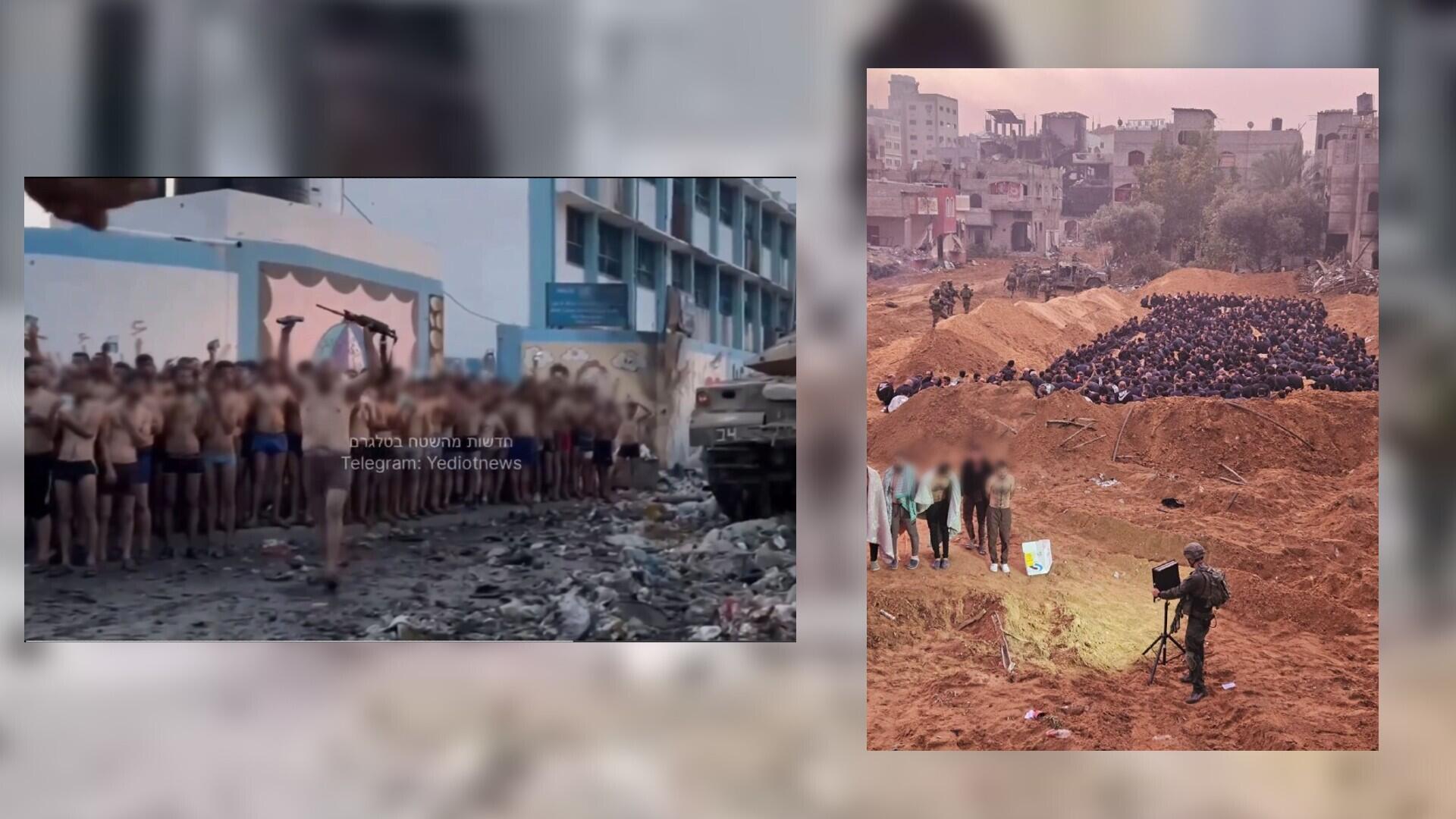 صورة لمعتقلين فلسطينيين في قطاع غزة نشرت تواليا في 9 و12 كانون الأول/ ديسمبر 2023.